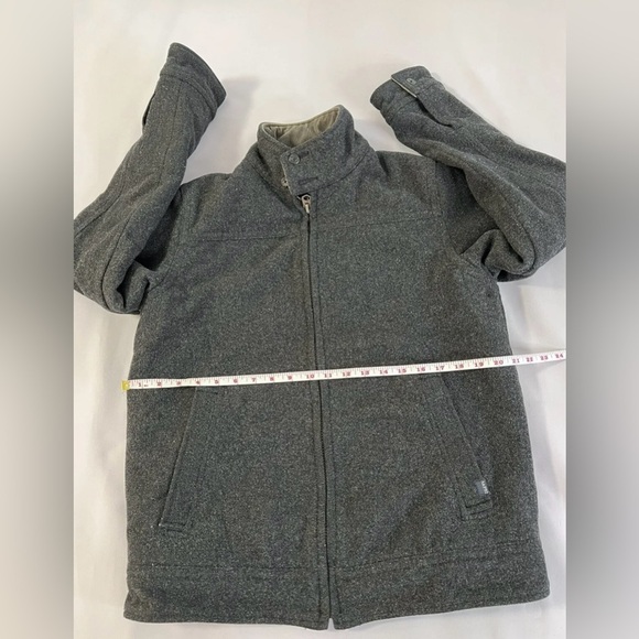 Abercrombie Fitch Wool Jacket Mens Medium Gray Full Zip Quilted Lined Coat - Picture 6 of 10